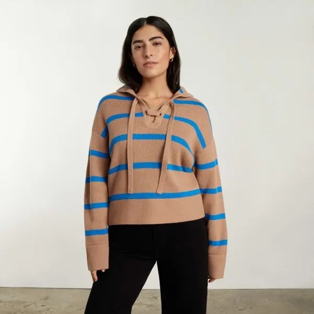 NWT Everlane The Lace-Up Smock Sweater
